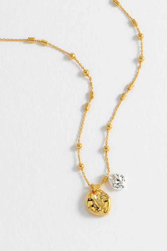 Triple Bead + Pebbles Necklace