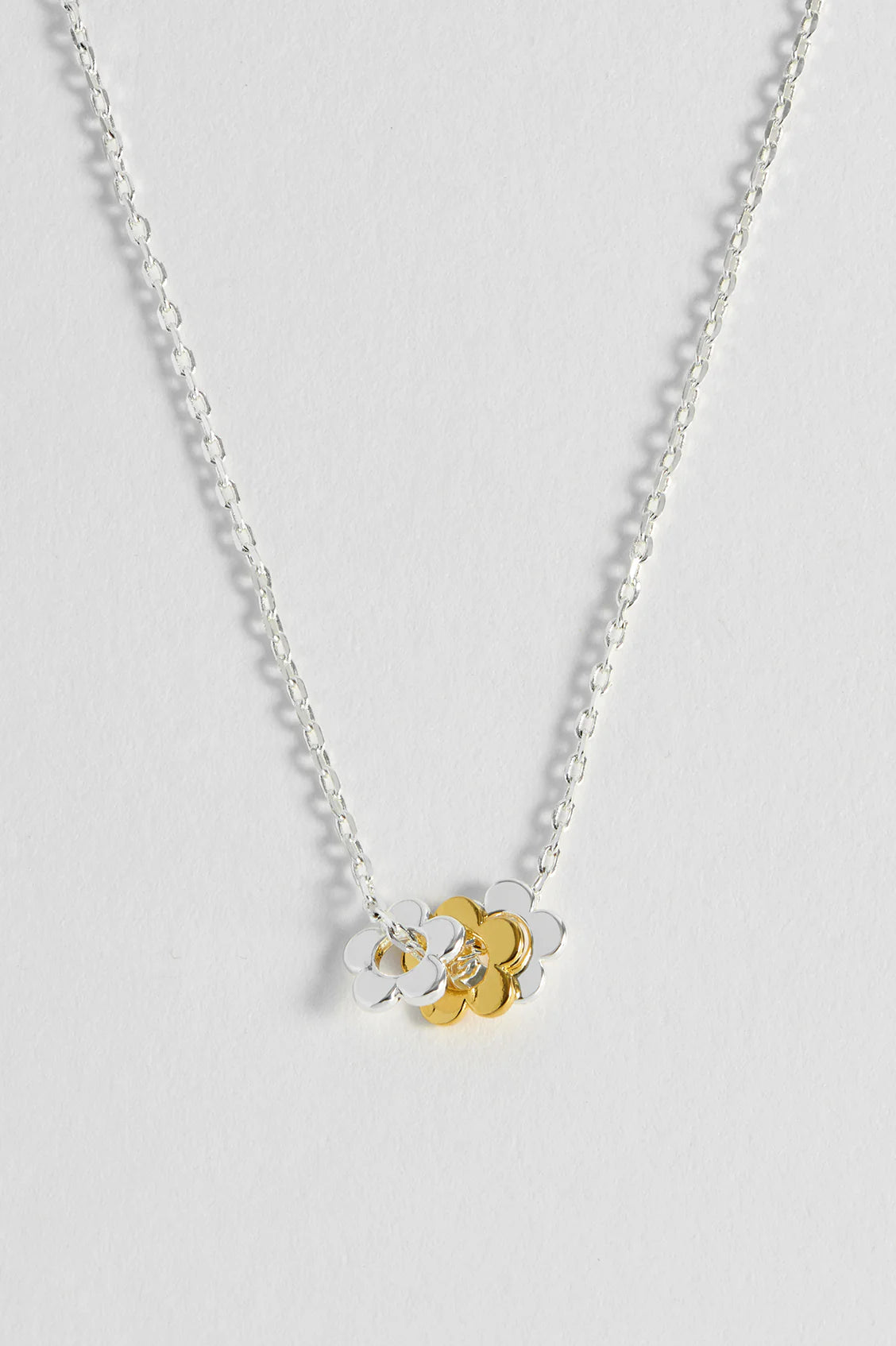 Flower Bead Necklace Gold