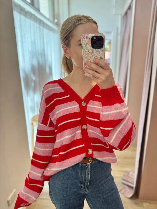 Bedford Cardi Pink Red