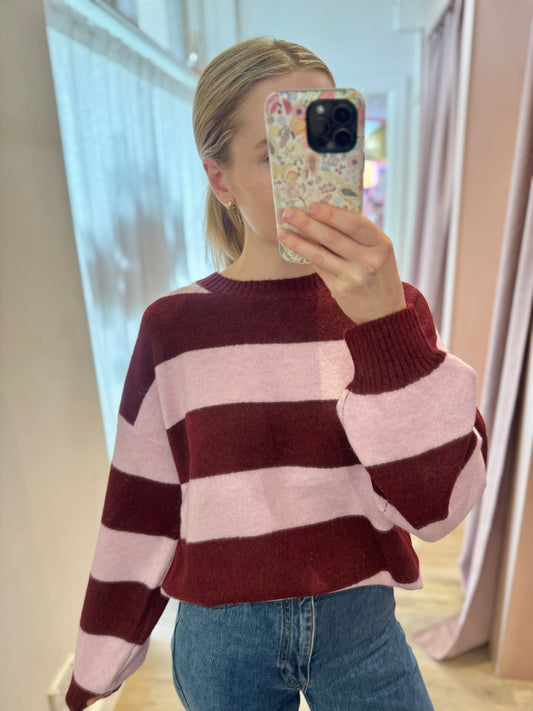 Brady Knit Wine + Pink