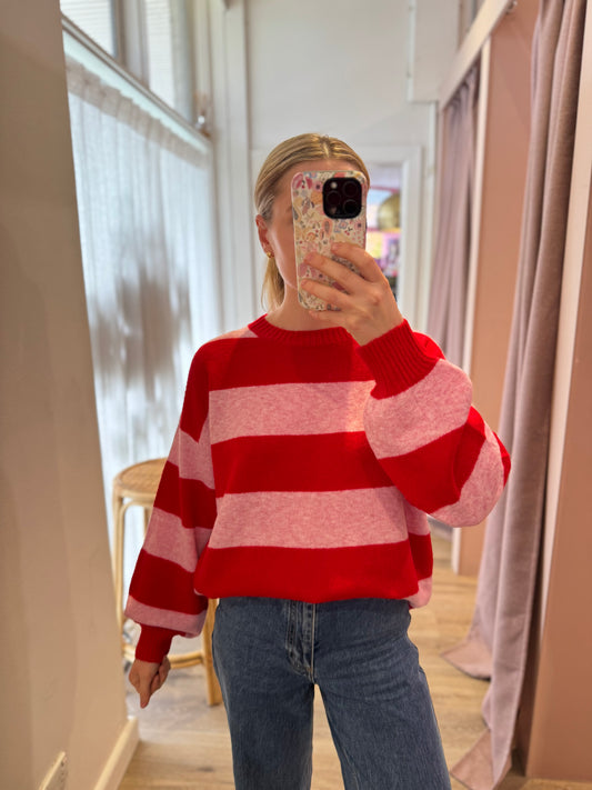 Brady Knit Red + Pink