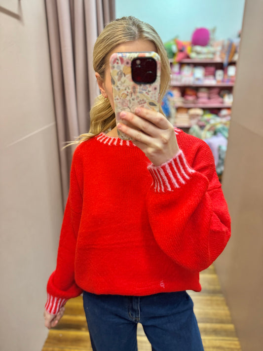 Tilly Stitch Knit Red