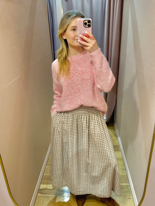 Elsie Skirt Clay Check