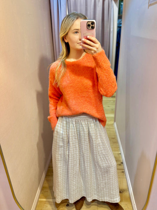Elsie Skirt Natural Gingham