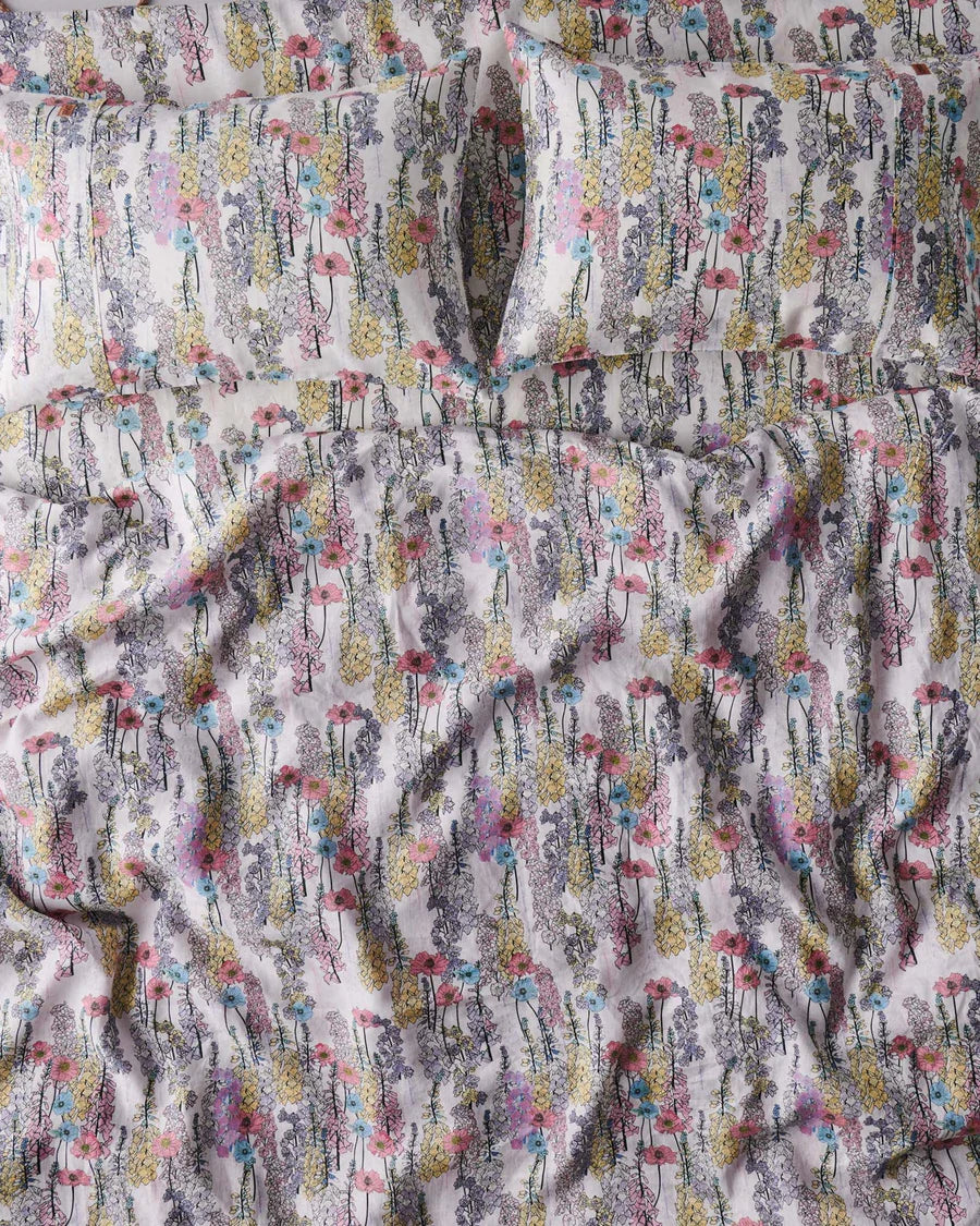 Close-up of textured fabric with floral pattern