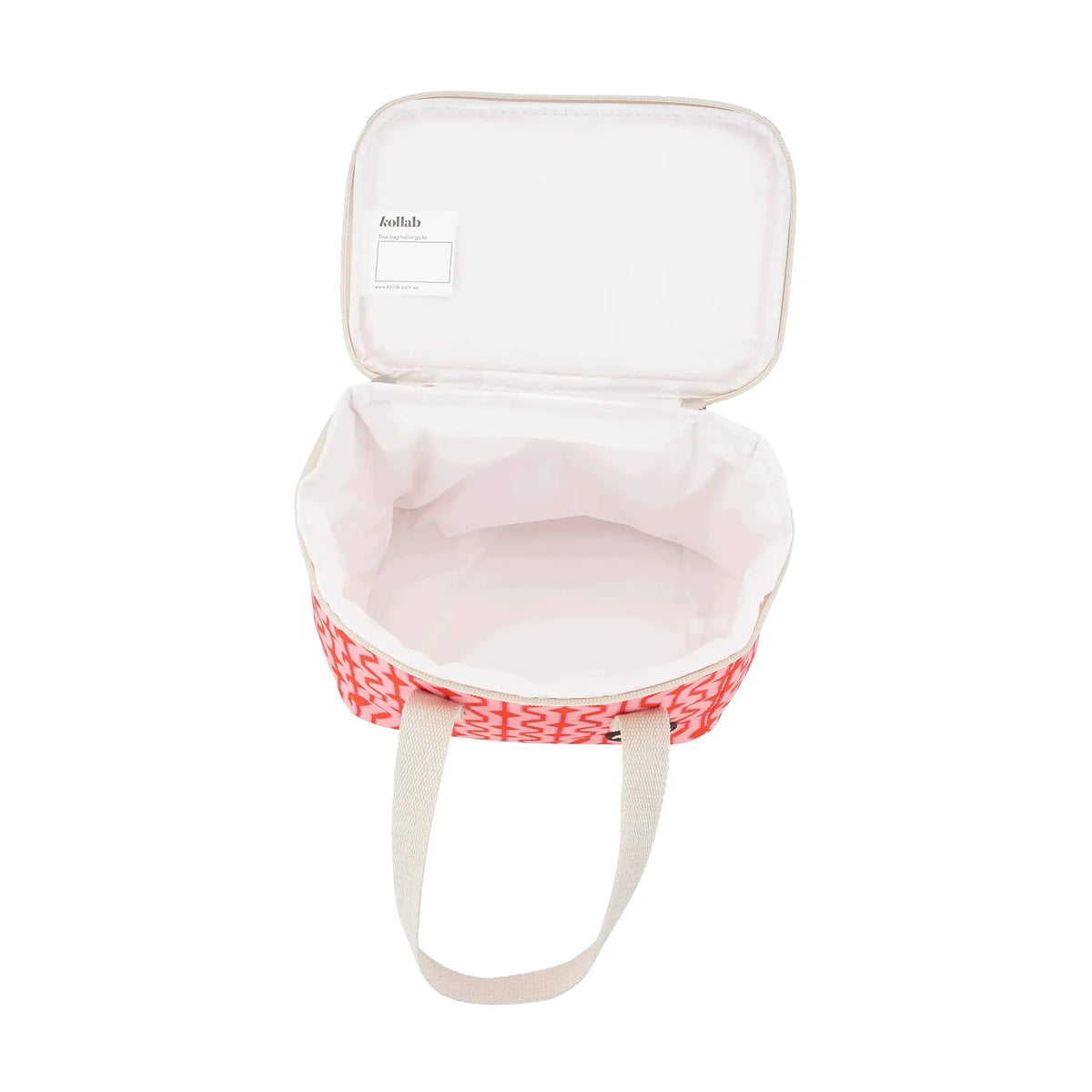 Inside of lunch box on white background.