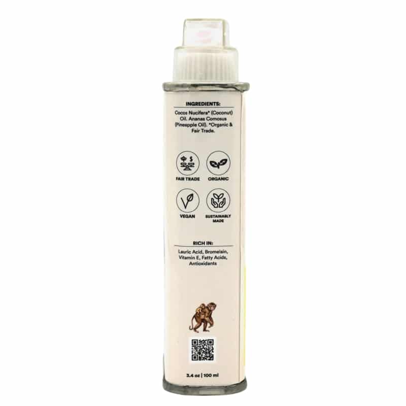 Skincare product bottle with label on a white background