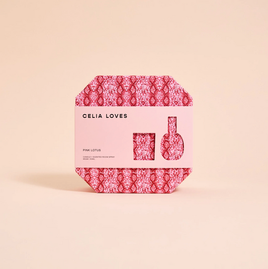 Product packaging with 'Celia Loves' branding on a beige background