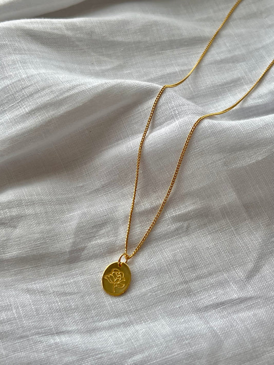 Engraved Rose Necklace