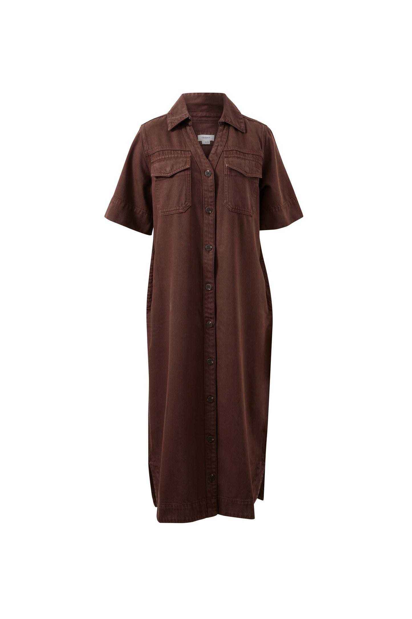 Sloane Short Sleeve Midi Dress Chocolate