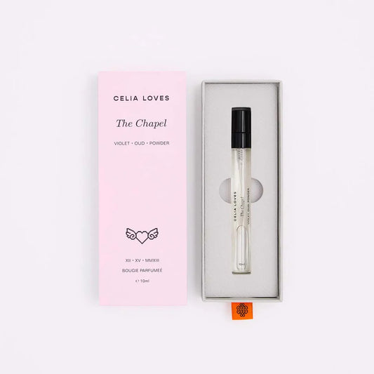 Celia Loves perfume bottle and packaging on a white background