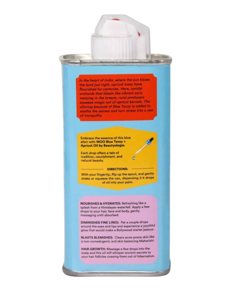 Bottle of hair care product with text and directions on a white background