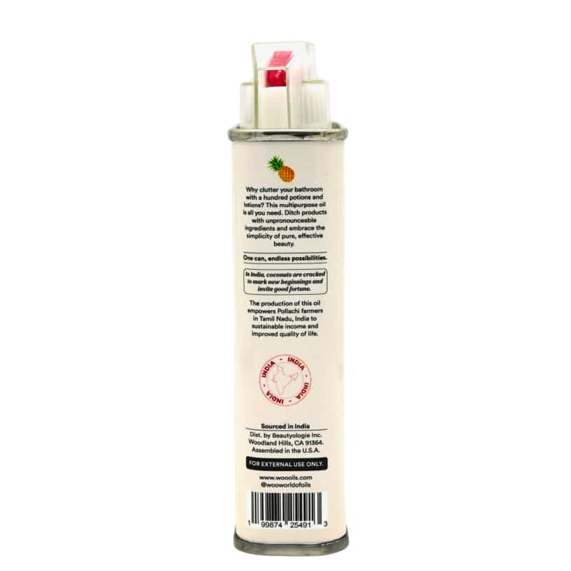 Back label of a cosmetic product on a white background
