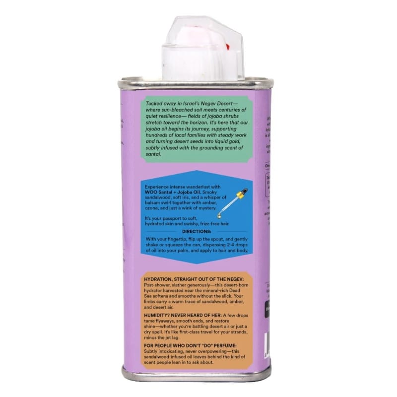 Can of oil with text on a white background