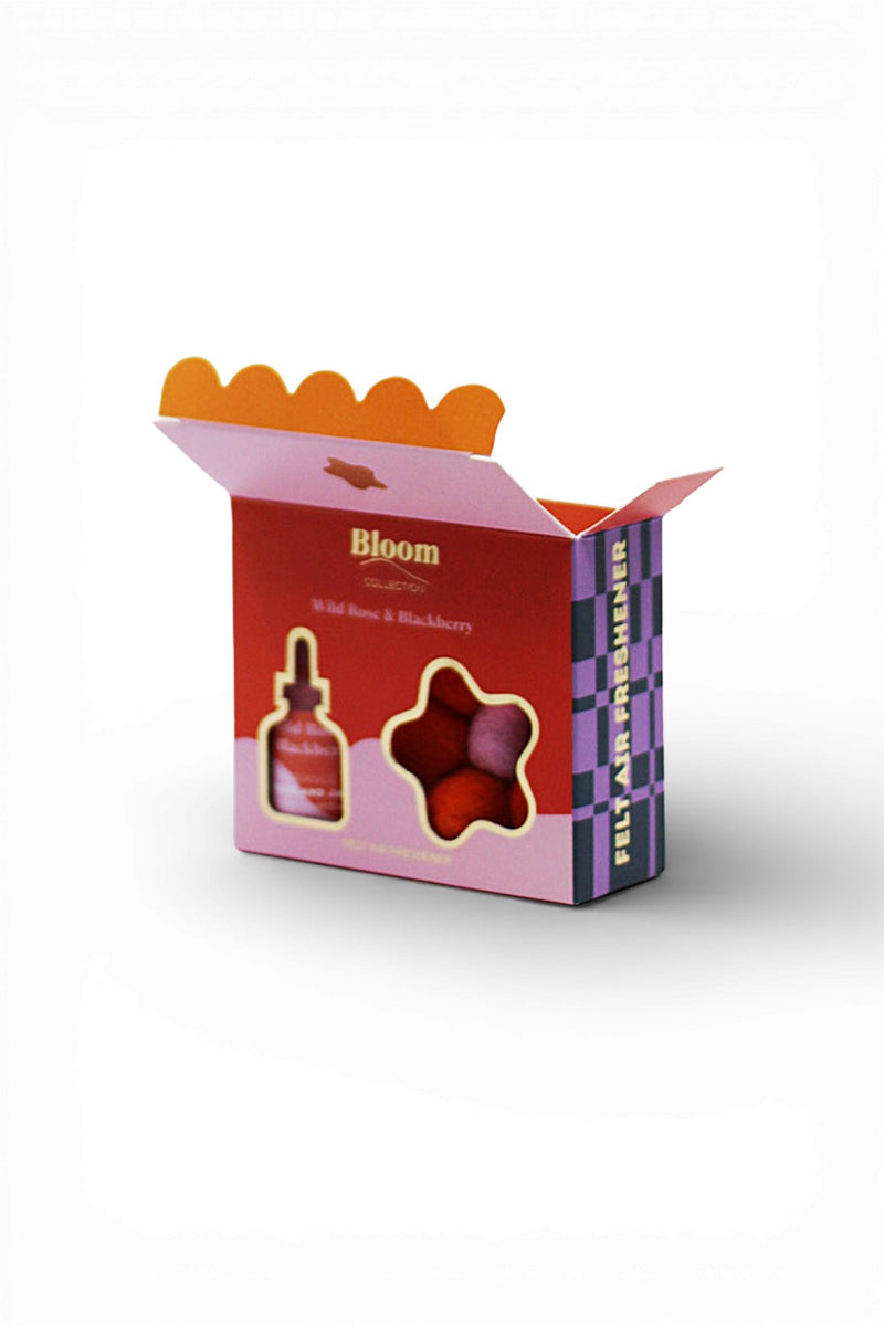 Product packaging with 'Bloom' branding on a white background