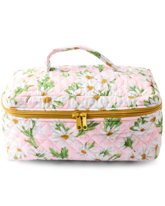 Sweet Daisy Quilted Cotton Toiletry Case