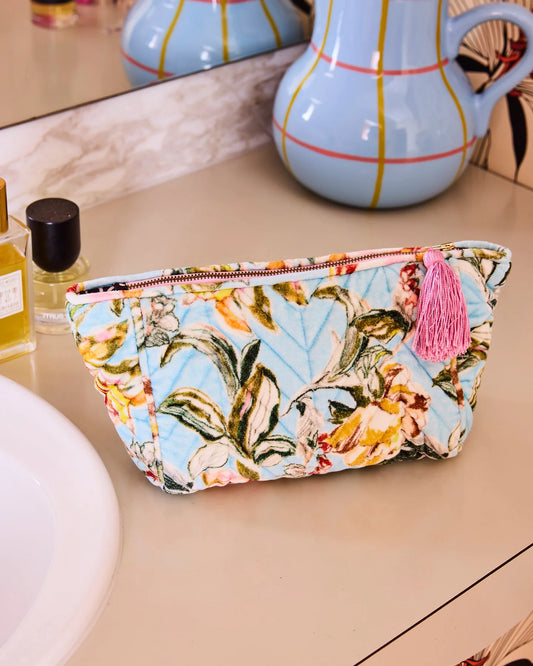 Somerset Blue Velvet Toiletry Bag