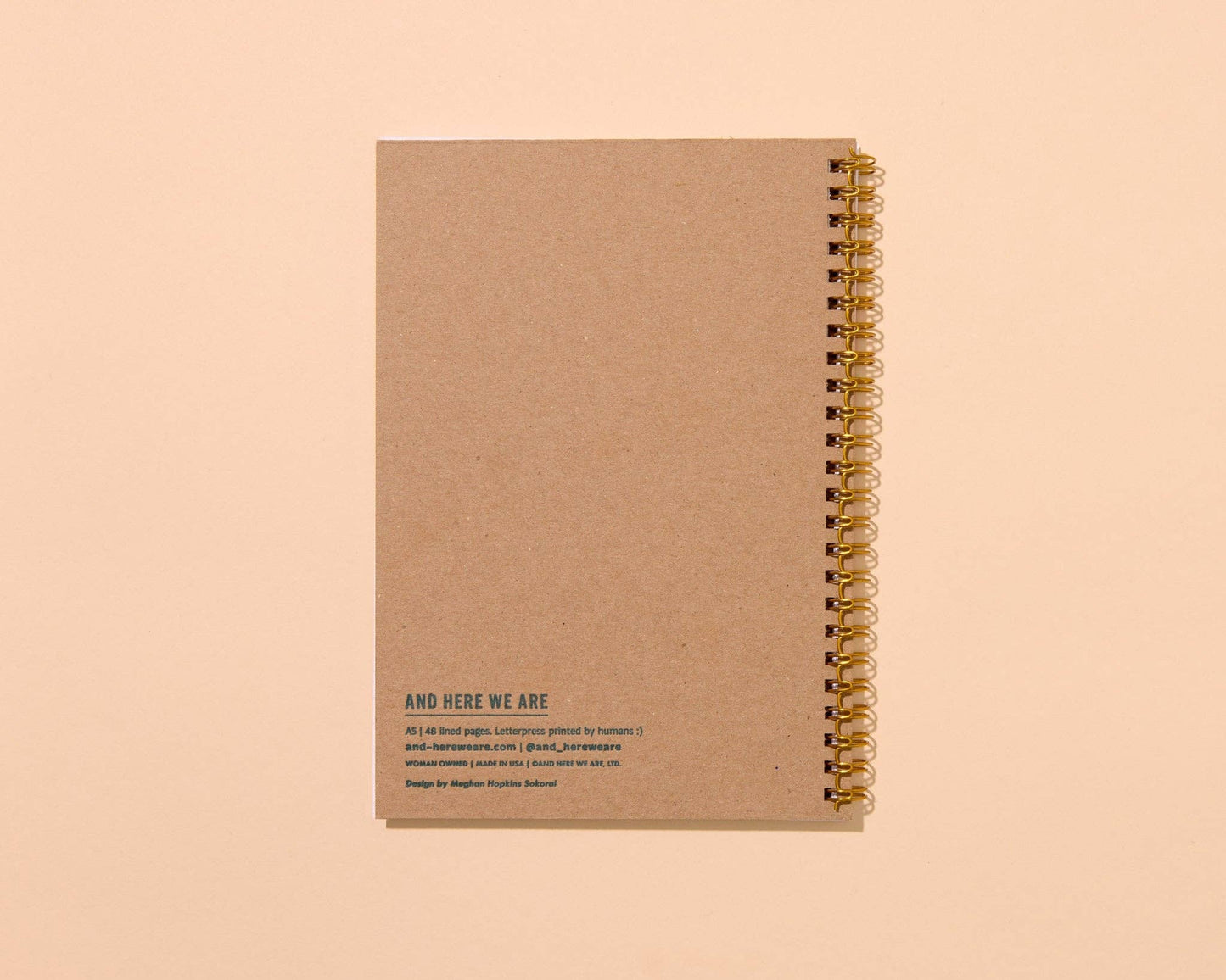 Letterpress A5 Spiral Notebook - Strawberry