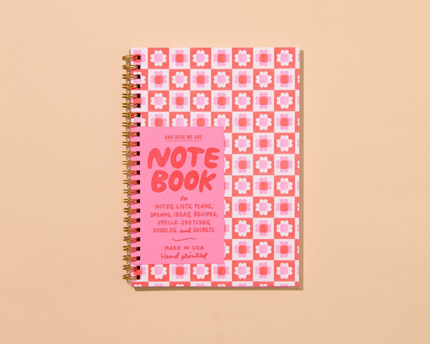 Letterpress A5 Spiral Notebook - Blume Quilt