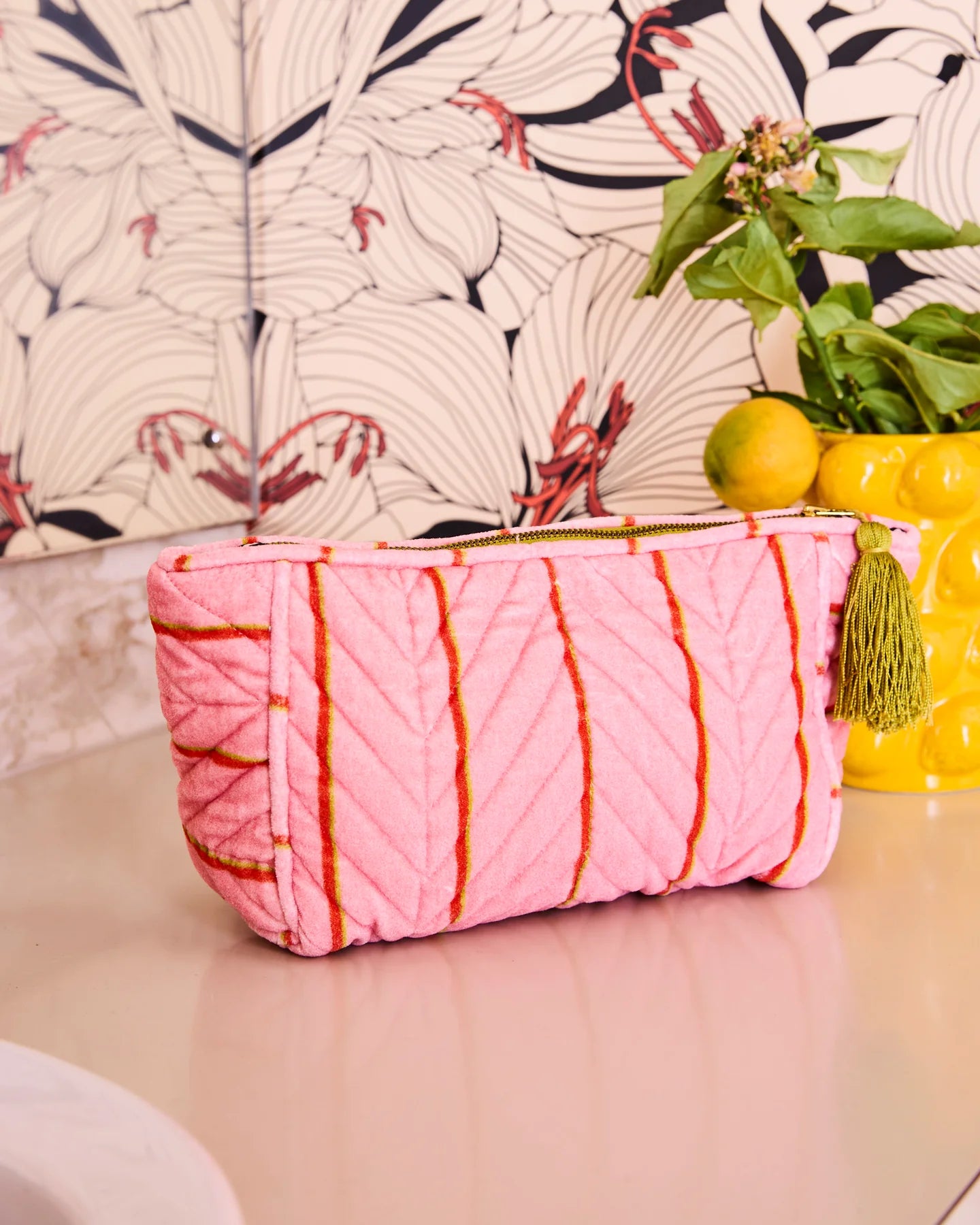 Wategos Stripe Velvet Toiletry Bag