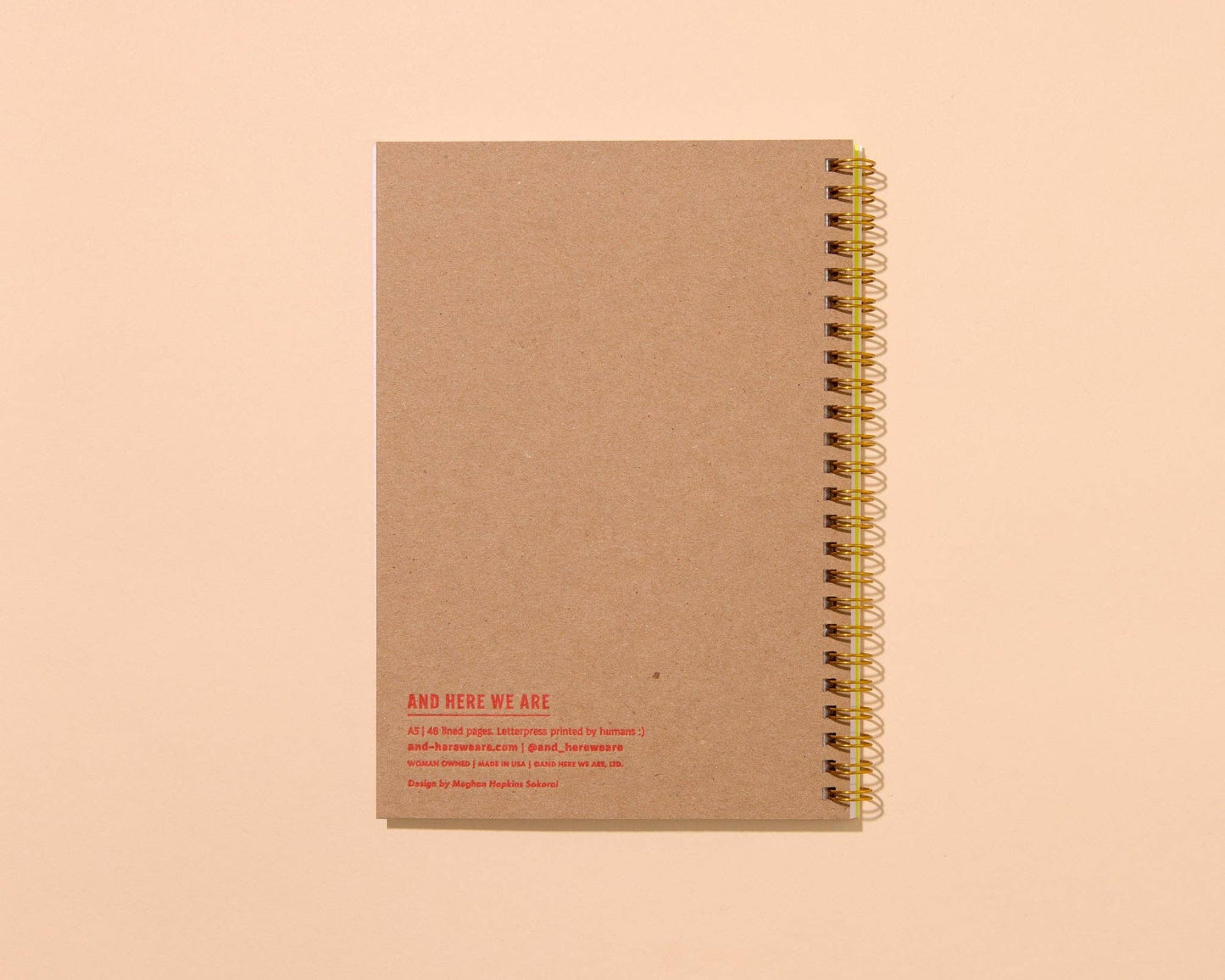 Letterpress A5 Spiral Notebook - Blume Quilt