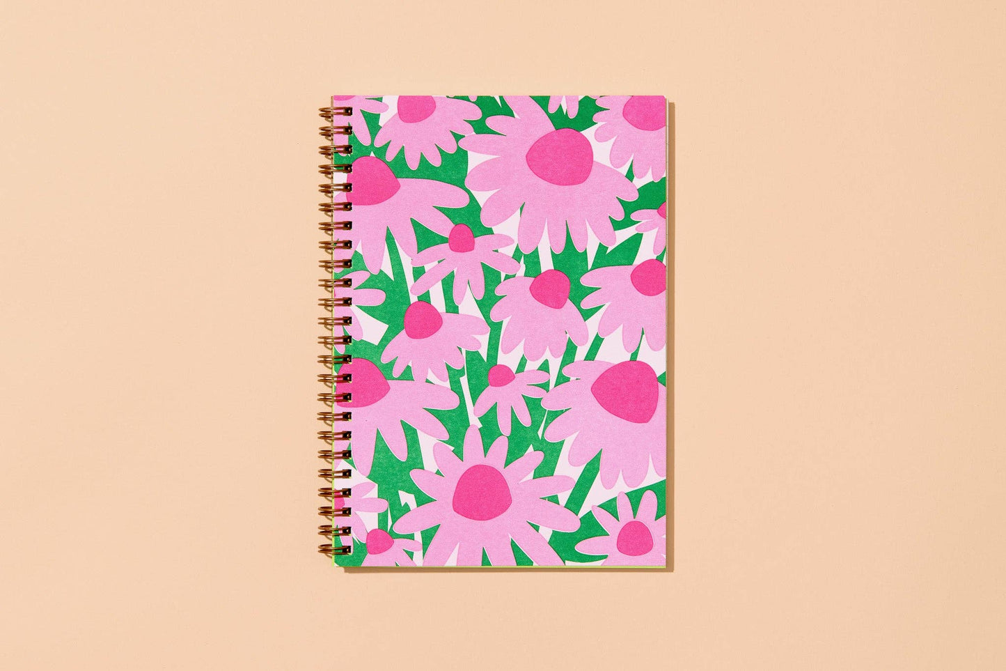 Letterpress A5 Spiral Notebook - Coneflower