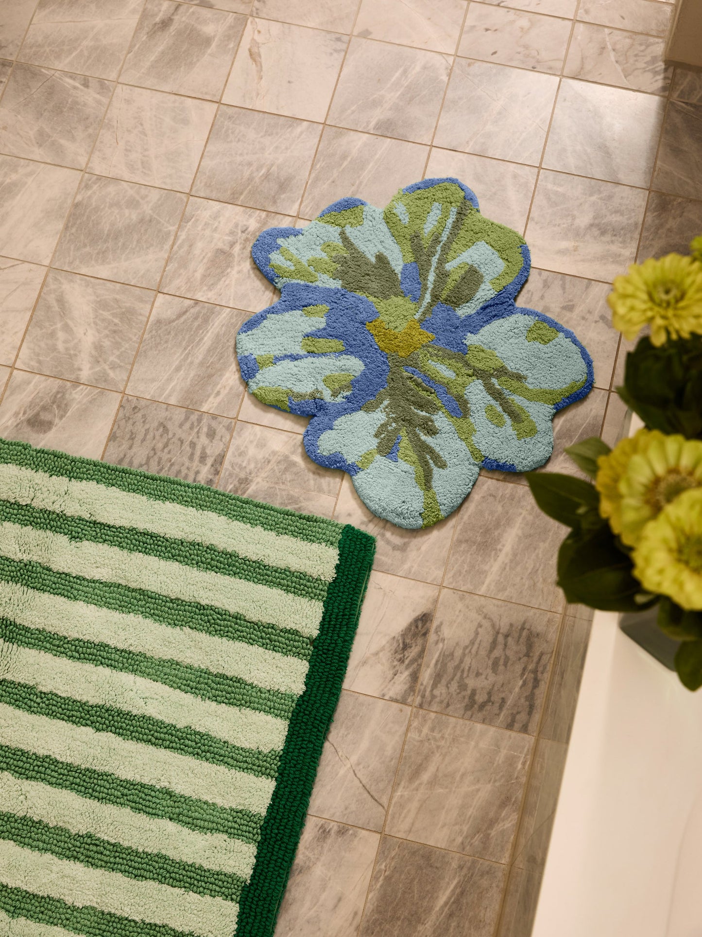 Mini Tulip Bath Mat Green