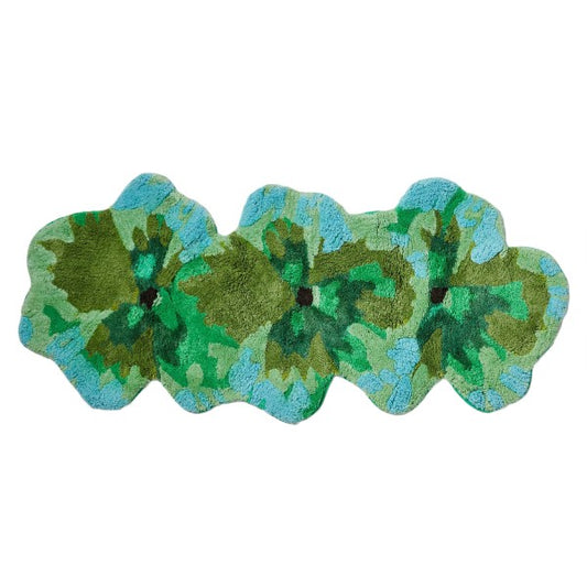 Pansy Green Long Bath Mat