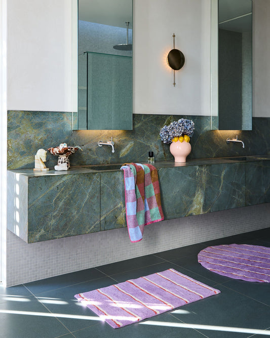 Lavender Field Stripe Bath Mat
