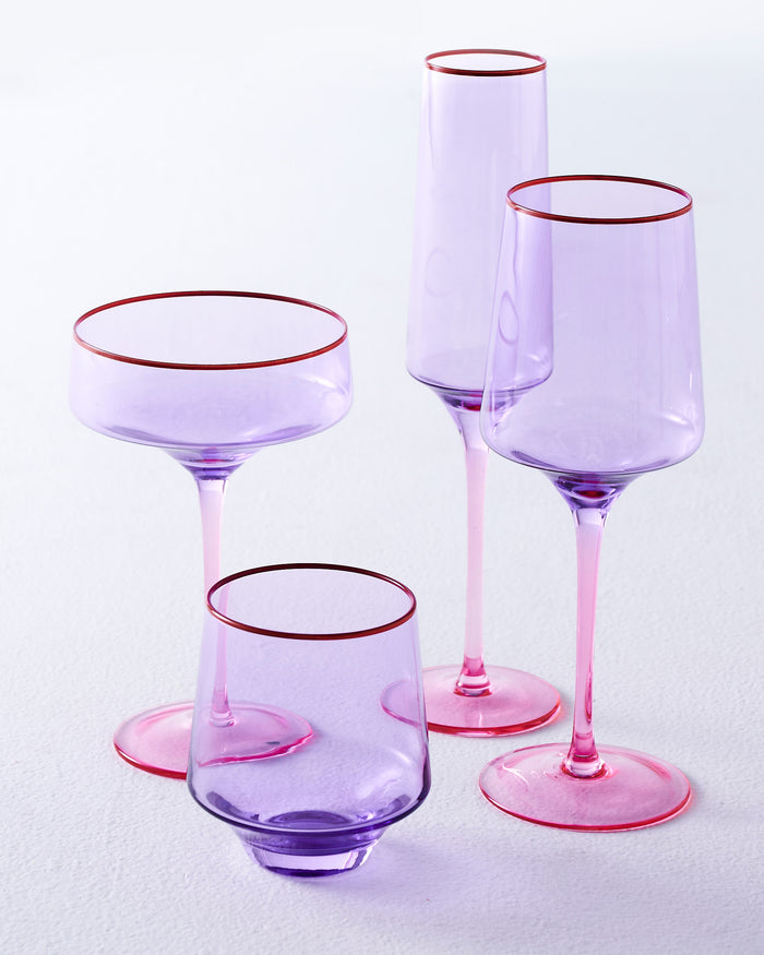 Lilac Colour Block Champagne Set