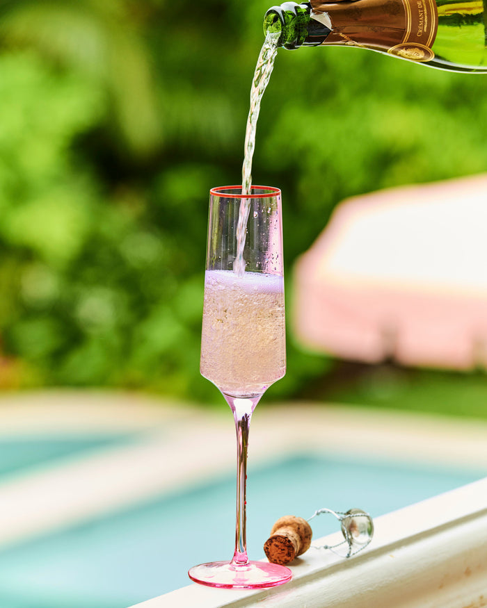 Lilac Colour Block Champagne Set
