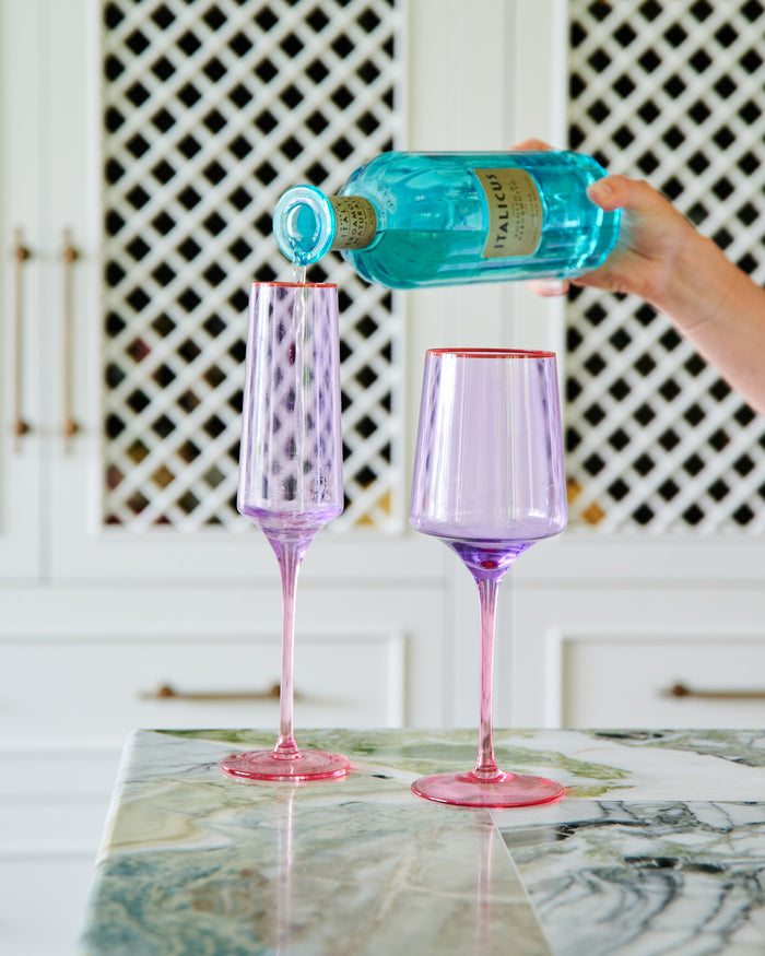 Lilac Colour Block Champagne Set