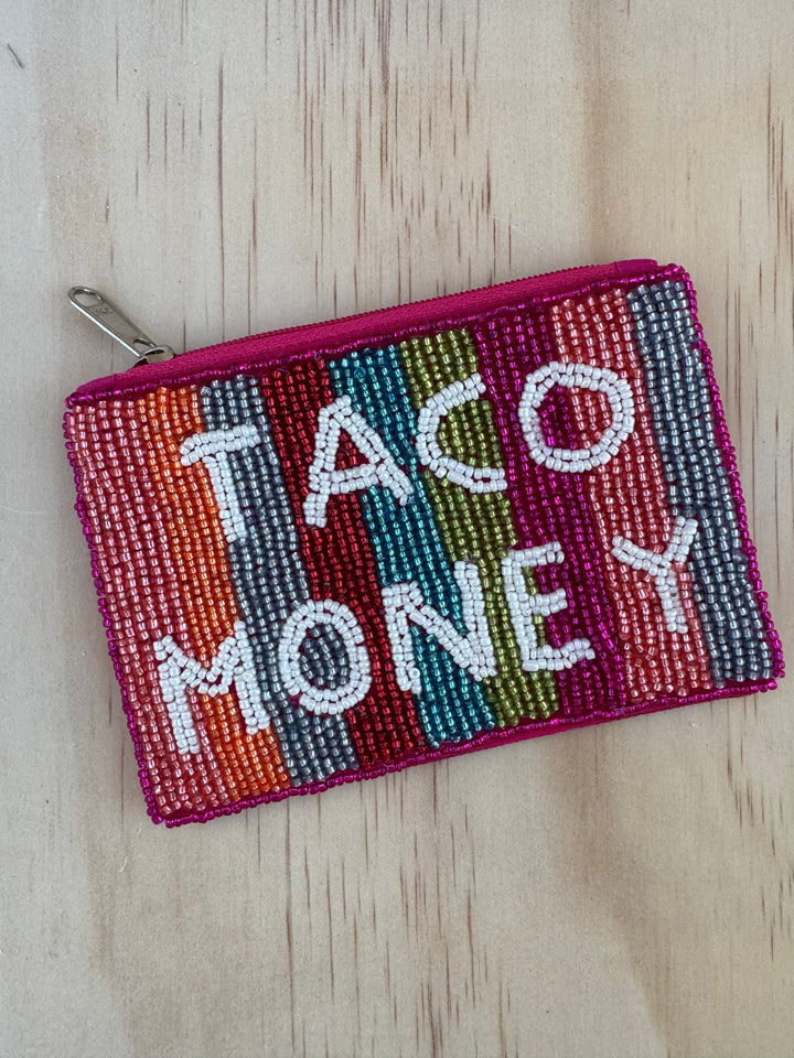 Taco Money Beaded Coin Purse