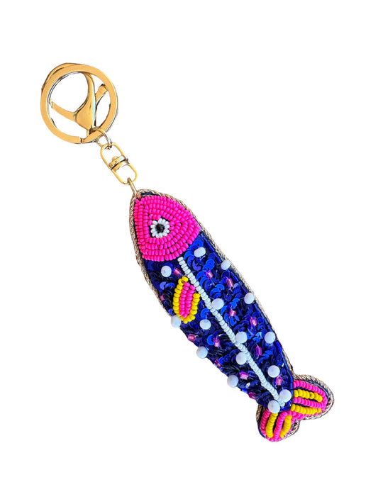 Tropical Fish Keyring - Navy Spot