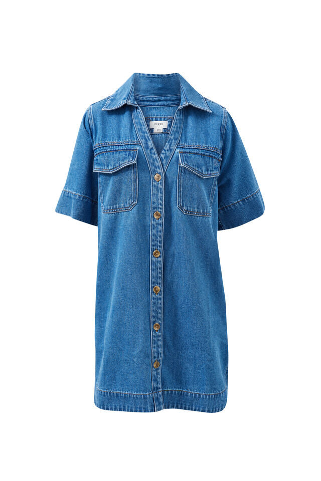 Bonnie Relaxed Shirt Dress Fresh Indigo