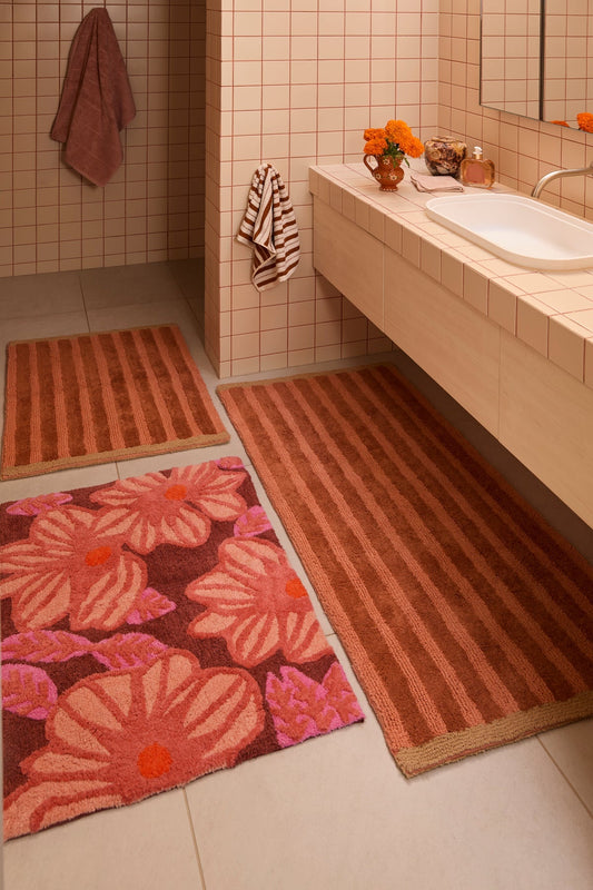 Pink Floral Azalea Bath Mat