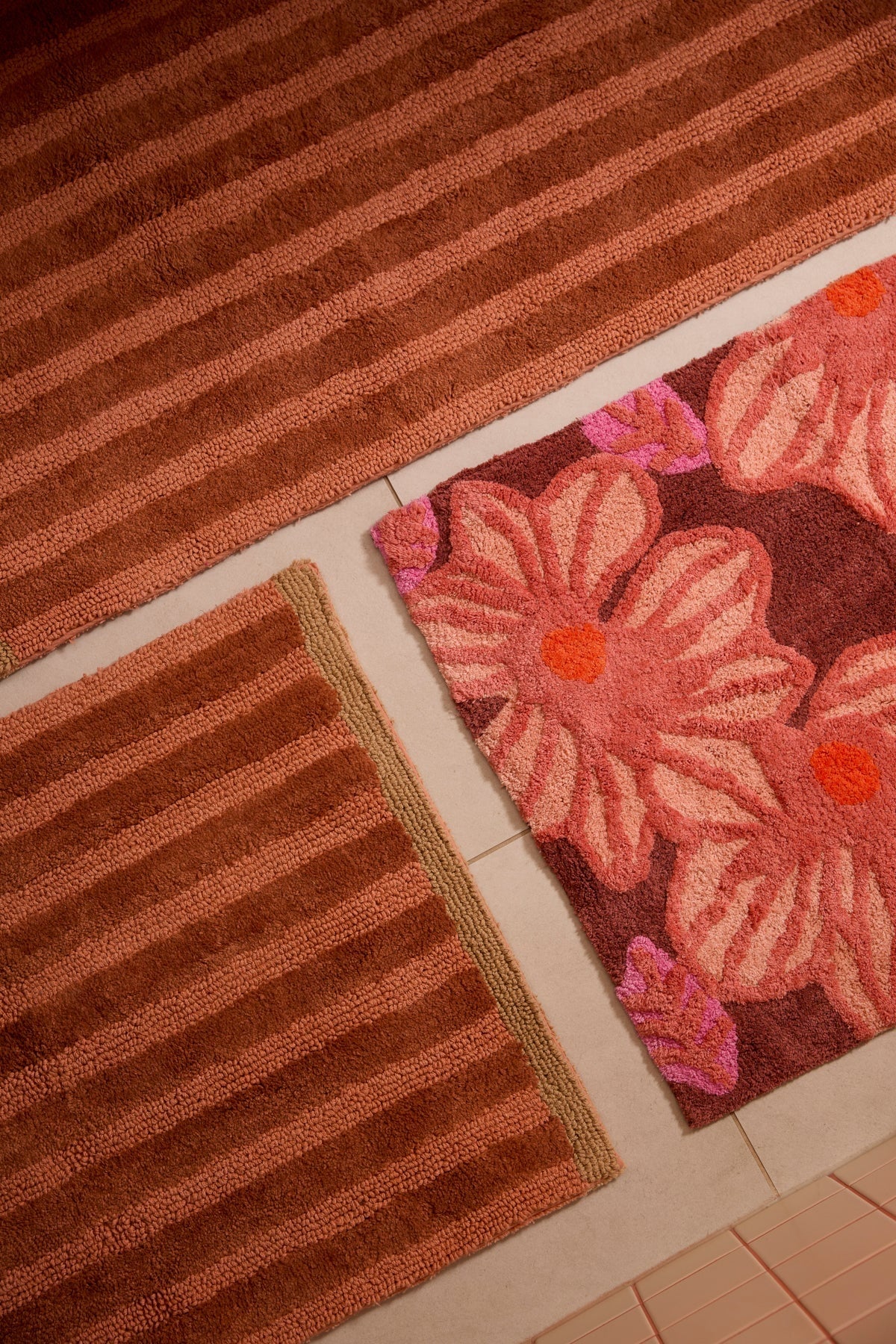 Pink Floral Azalea Bath Mat
