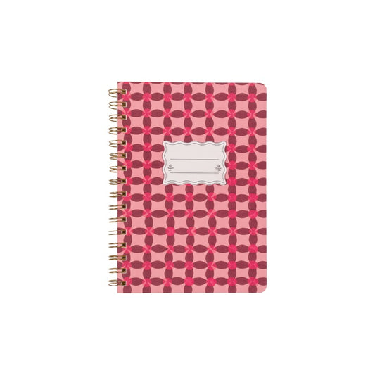 Tulip Twin Wire Notebook - Small Pinwheel Pink