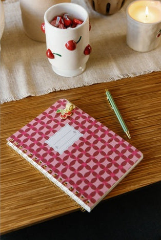 Tulip Twin Wire Notebook - Small Pinwheel Pink