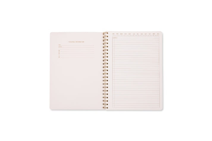Tulip Twin Wire Notebook - Large Orange Check