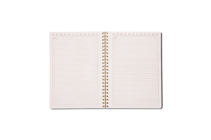 Tulip Twin Wire Notebook - Large Orange Check
