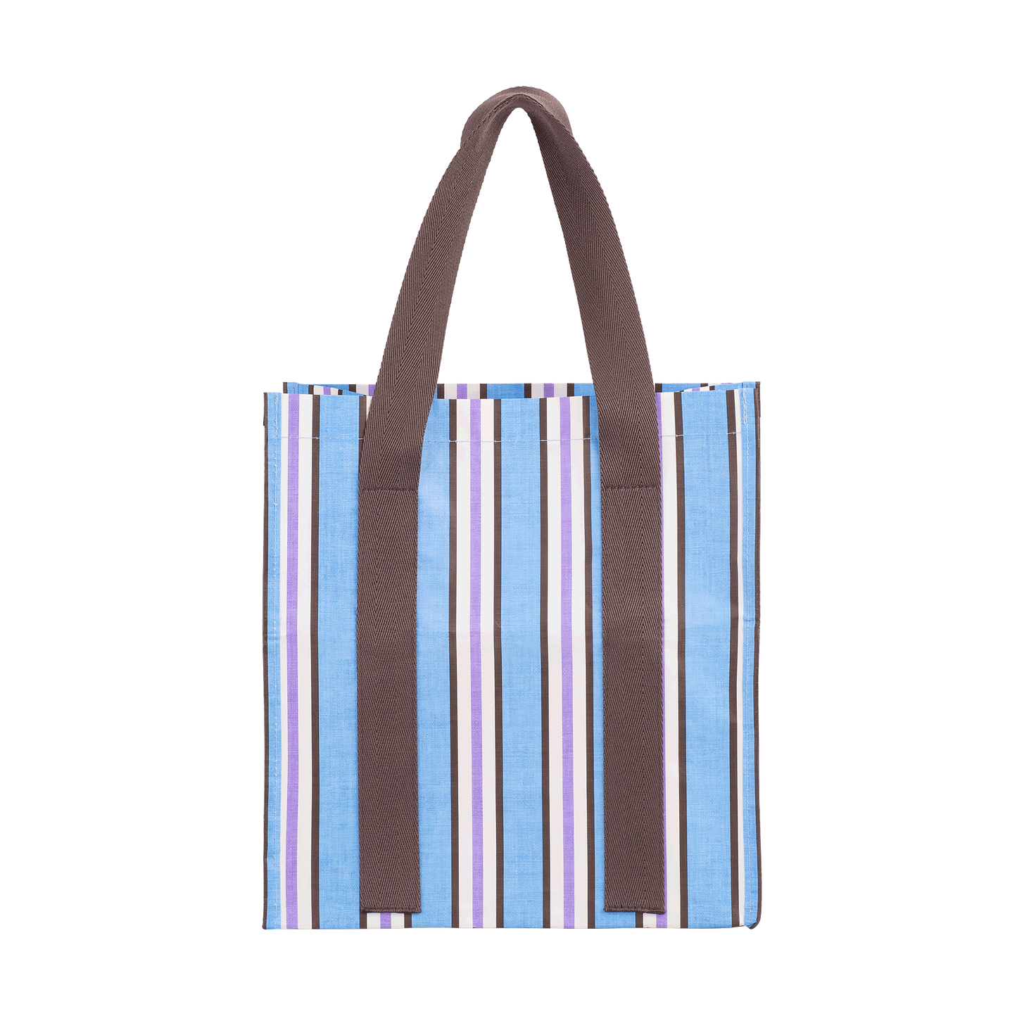 Market Bag Choc Blue Stripe