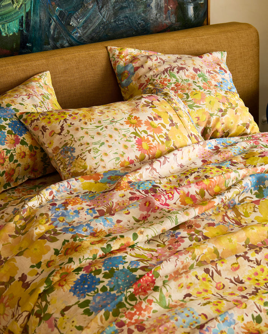Forever Floral Butter Euro Pillowcase Set