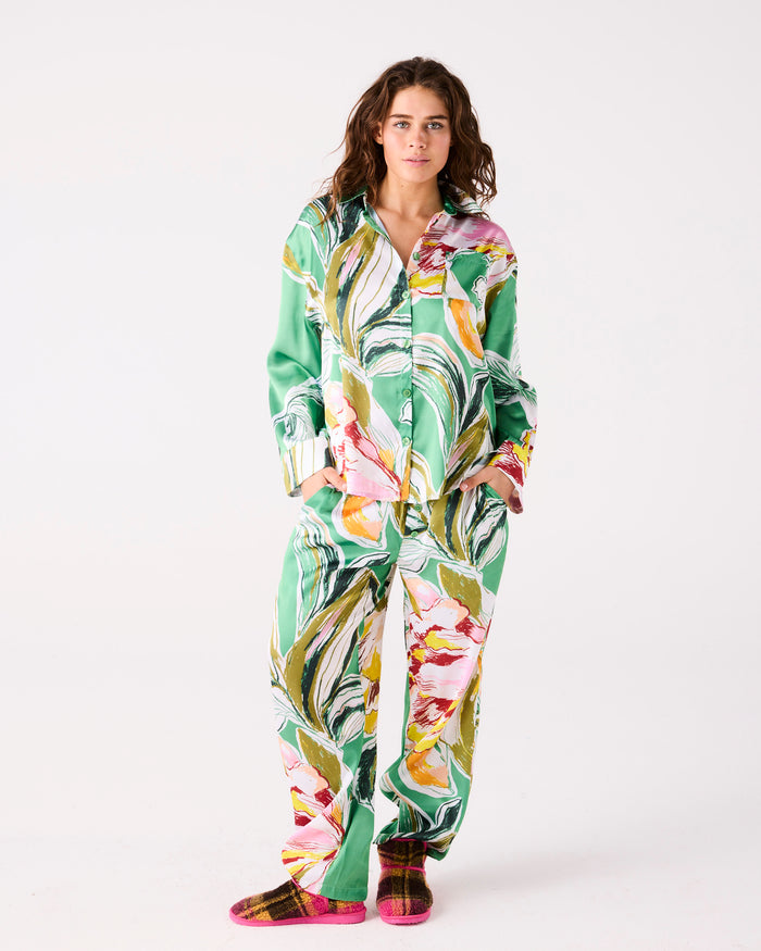 Somerset Green Satin Pyjama Set