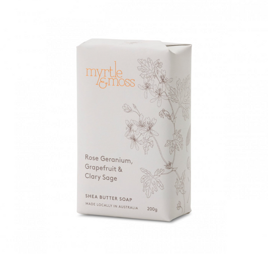Shea Butter Soap - Rose Geranium, Grapefruit + Clary Sage