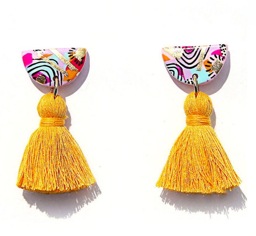 Handpainted Tassel Earrings